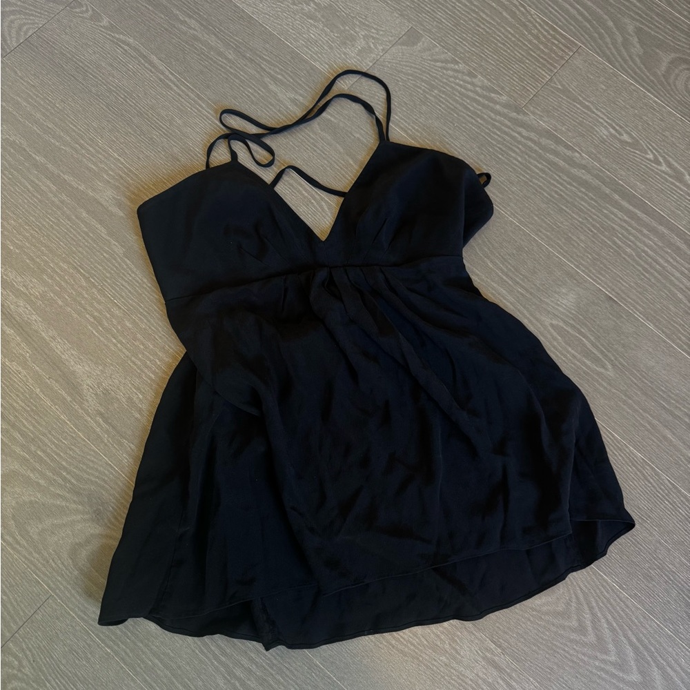 Aritzia Wilfred 100% silk Black Strappy top